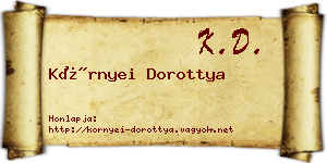 Környei Dorottya névjegykártya